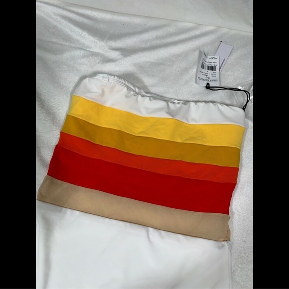 NEW $148 Robin Piccone Casey Colorblock Bandeau‎ One-Piece Swimsuit [SZ 4 ] - Picture 3 of 8